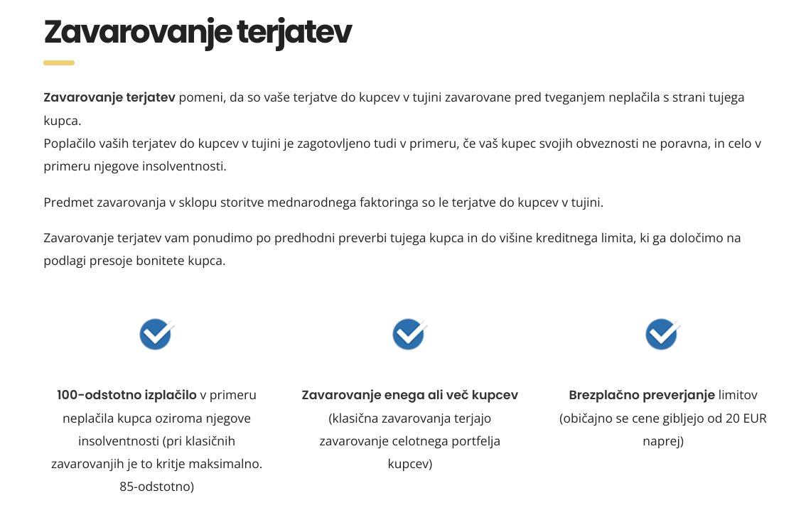 spletni maRketing - zavarovanje terjatev