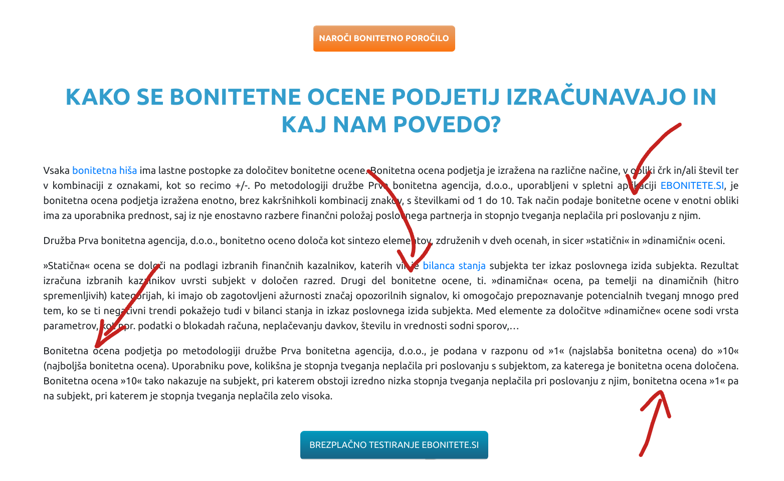 seo strokovnjak - bonitetne ocene